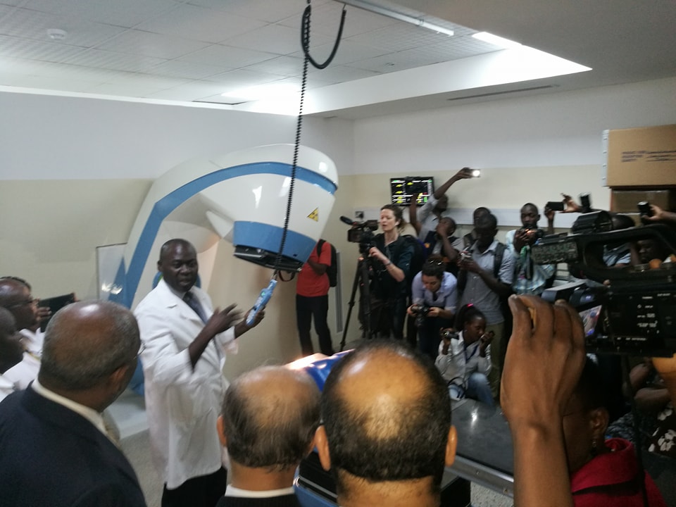Doctor explains the new machine installed at the Uganda Cancer Institute