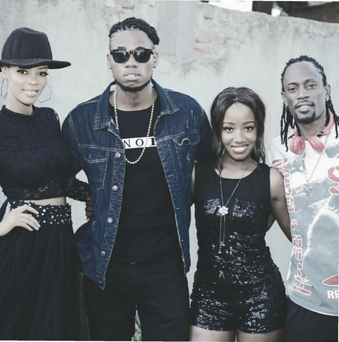 Jazmine with fellow artists Nina Rose and Big Tril