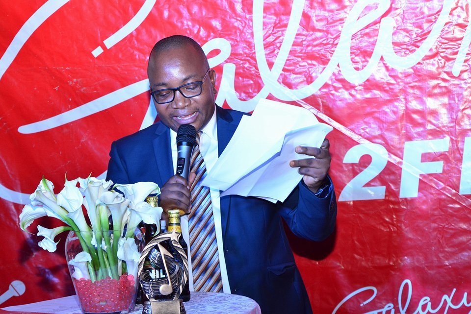 Galaxy FM MD Dr. Innocent Nahabwe reveals the nominees of the Zzina Awards 2017-18 at the awards launch at Galaxy FM 100.2 premises