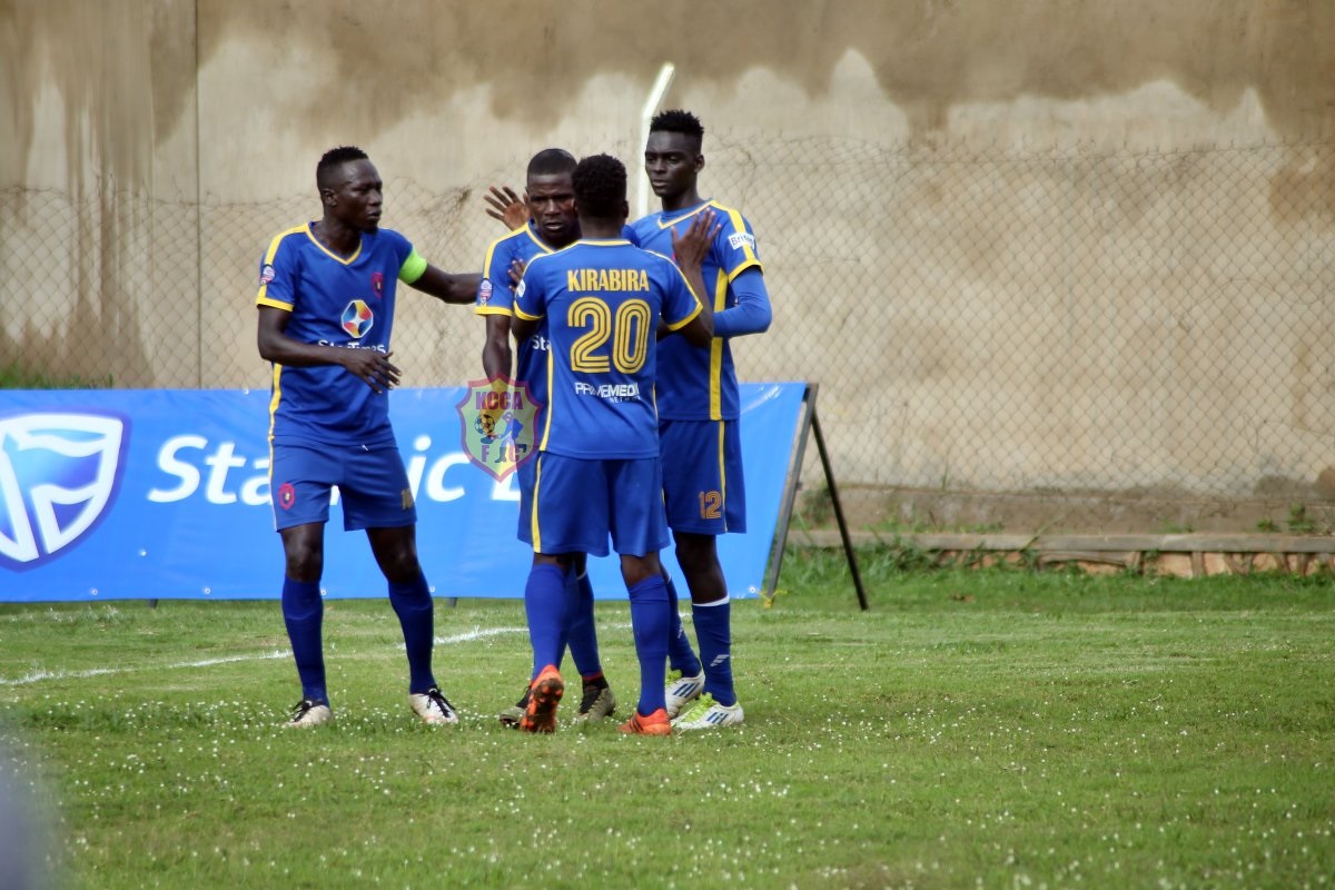 Kizza far right celebrates with teammates goal against Soana