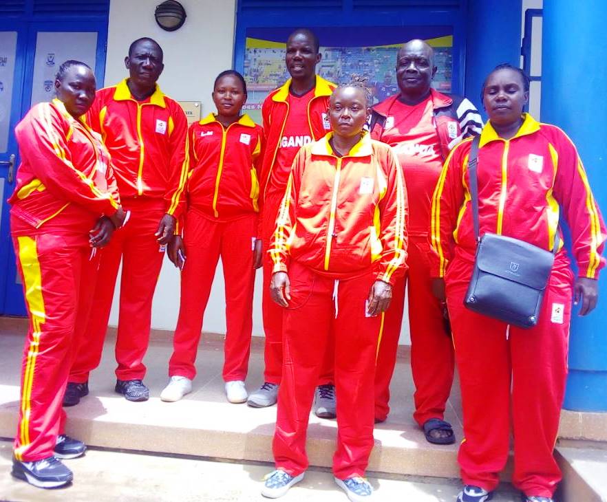 Some of the team officials pose in a group photo