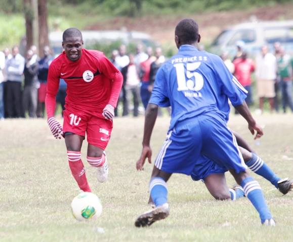 Farouk Miya in action for St Mary's Kitende in 2014 at the Kabale Copa edition