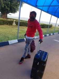 King Saha at Entebbe Airport yesterday