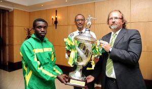 Rwandan president, Paul Kagame (C)is the chief sponsor 