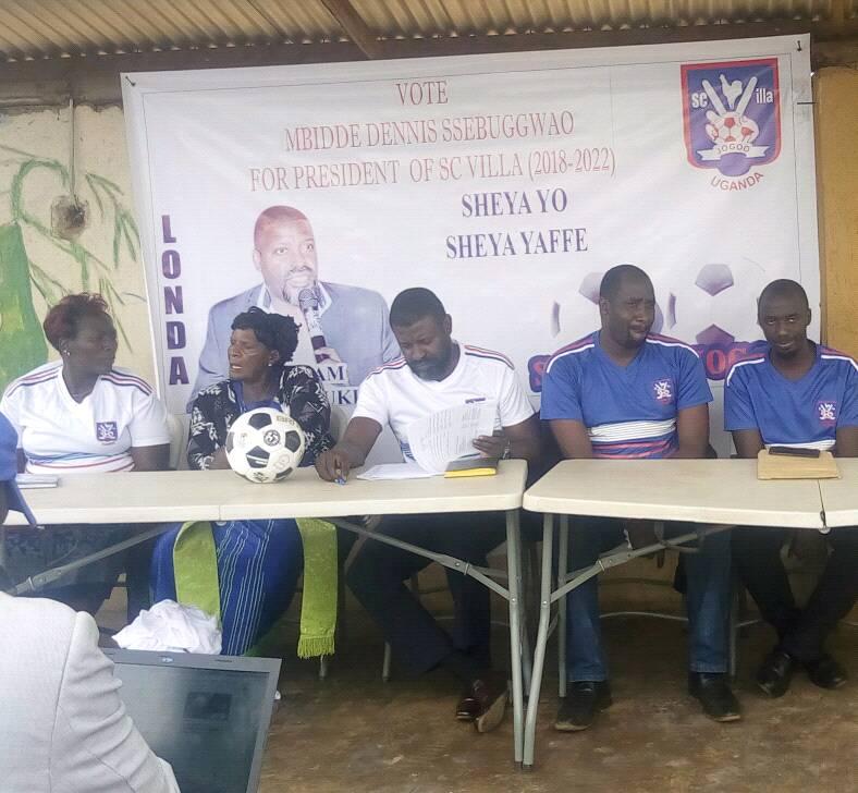 Mbidde (Center in White) launching his bid on Friday