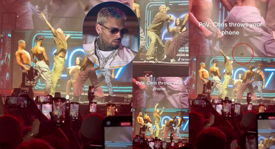 Chris Brown Throws Fans Phone In Crowd During Performance 3757